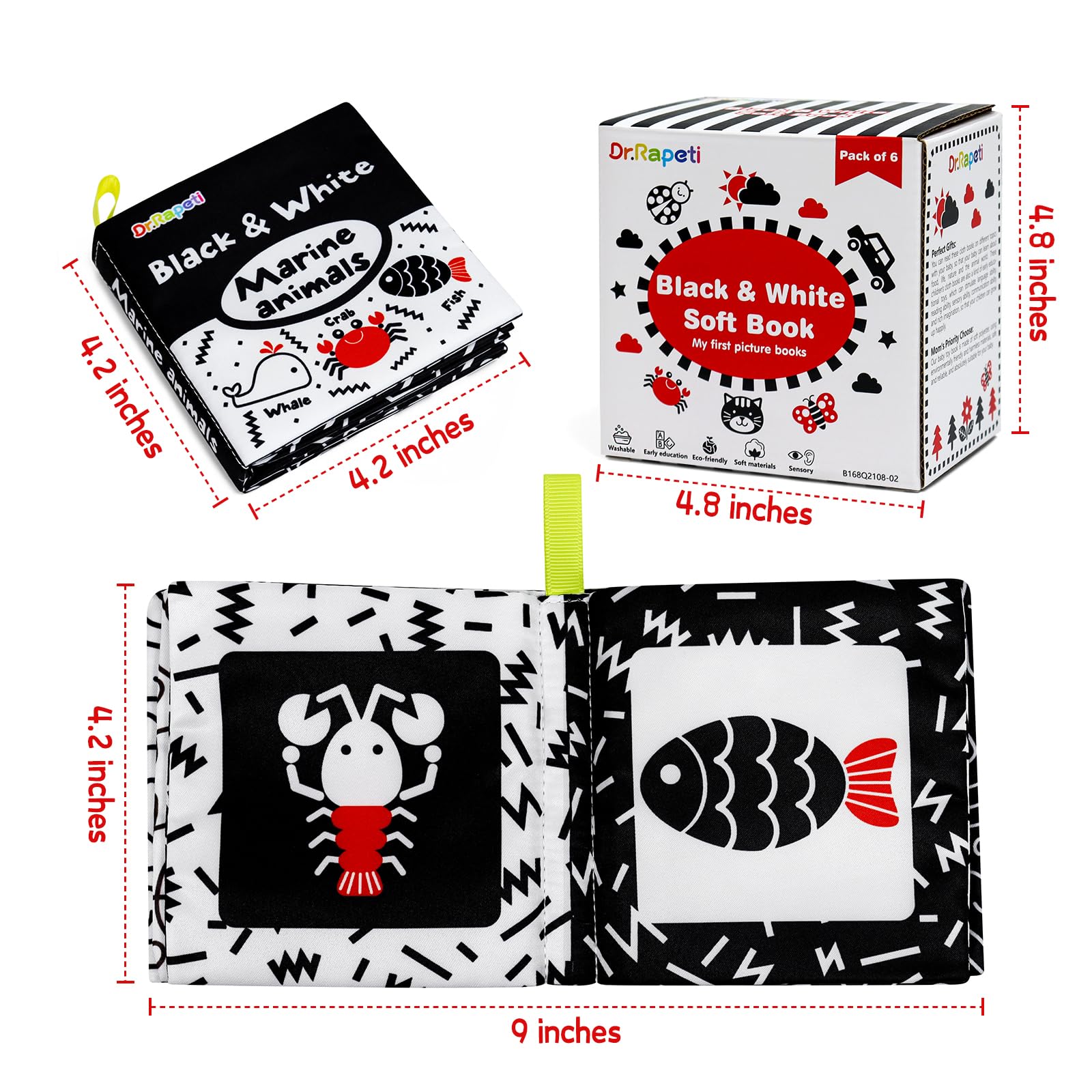 洋書 Reserved for water boy D&D 29-Book Set Dr.Rapeti Soft Cloth Books Baby Books Bath Books 6-Pack for Baby